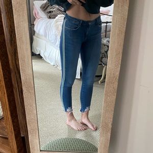 Zara denim jeans with stripe up the side